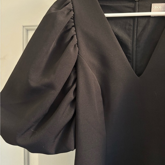 ASOS gorgeous LBD balloon sleeve sheath black wms size 6 bodycon formal dress - Picture 4 of 8